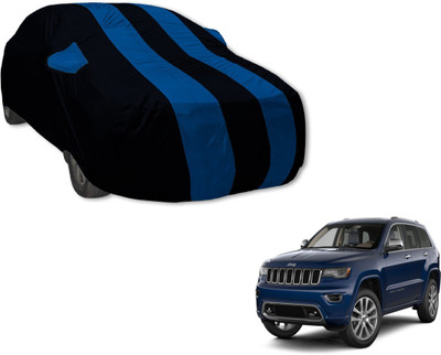 Auto Hub Car Cover For Jeep Compass (With Mirror Pockets)(Black, Blue)
