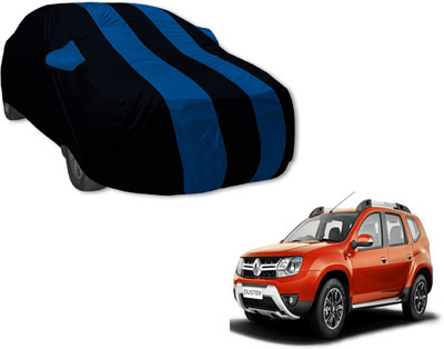 Auto Hub Car Cover For Renault Duster (With Mirror Pockets)(Black, Blue)