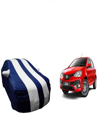 Frap Car Cover For Toyota Etios Liva (With Mirror Pockets)(White, Blue)