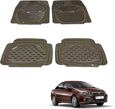 Oshotto Rubber Standard Mat For  Fiat Linea(Black)