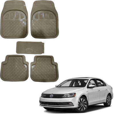 Oshotto Rubber Standard Mat For  Volkswagen Jetta(Beige)