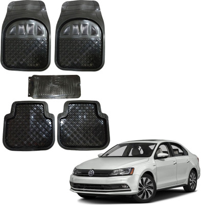 Oshotto Rubber Standard Mat For  Volkswagen Jetta(Black)