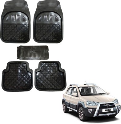 Oshotto Rubber Standard Mat For  Toyota Etios Cross(Black)