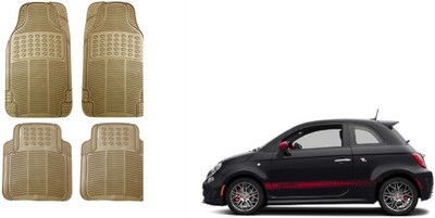 Auto Oprema Rubber Standard Mat For  Fiat 500 Abarth(Beige)