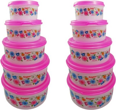 Ecodex Plastic Grocery Container  - 2500 ml, 1800 ml, 1000 ml, 500 ml, 250 ml(Pack of 10, Pink)