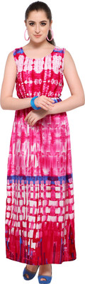Urban Fashion Bank Women Maxi Pink Full Length Dress