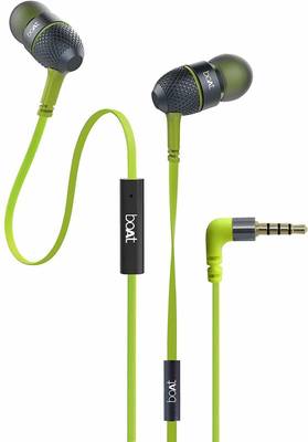 boAt BassHeads 228 Extra Bass with Pouch in Ear Wired Blue Wired