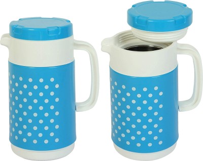 KUBER INDUSTRIES 2 Pieces Insulated Orchid Tuff Jug Flask 1000 ML (Blue) -CTLTC11574 450 ml Flask(Pack of 2, Blue, Plastic)