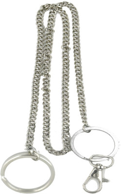 faynci Silver Long Chain 65 cm Clasp Key ring Metal Key Chain