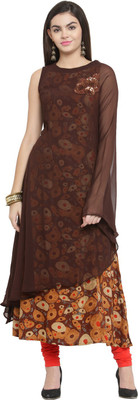 AD4U Women Solid A-line Kurta(Brown)
