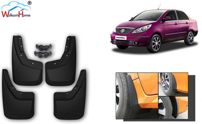 WolkomHome Front Mud Guard, Rear Mud Guard For Tata Manza NA(Black)