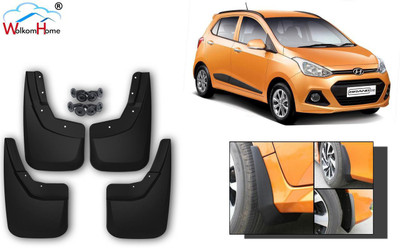 WolkomHome Front Mud Guard, Rear Mud Guard For Hyundai Grand i10 NA(Black)