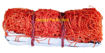 Netco Power Nylon HDPE Material 2MM, 4 Side Tetron Tape Volleyball Net Volleyball Net(Orange)