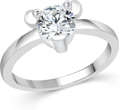 VIGHNAHARTA Mickey Mouse Alloy Cubic Zirconia Rhodium Plated Ring