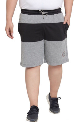 PLUSS Solid Men Black, Grey Regular Shorts