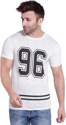 Galatea Printed Men Round Neck White, Black T-Shirt