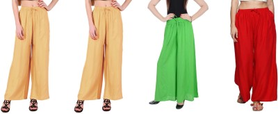 kahili art Regular Fit Women Red, Green, Yellow Trousers