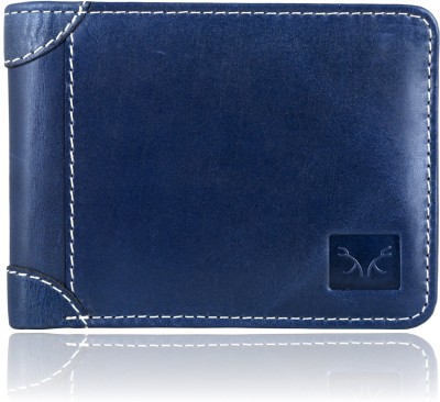 ADAM ZAC Men Blue Genuine Leather Wallet(4 Card Slots)