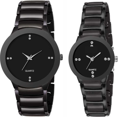 VIGIL IIK-BIG-SMALL-COMBO Black Chain Belt Analog Watch  - For Couple