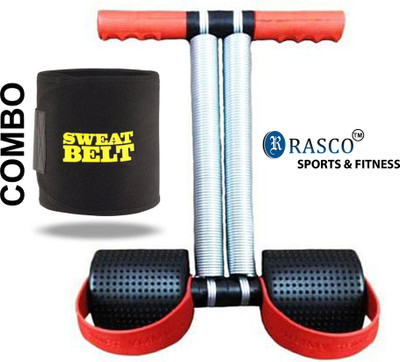 RASCO Combo Red Double Steel Spring with Sweat Belt Size Free Ab Exerciser(Red)