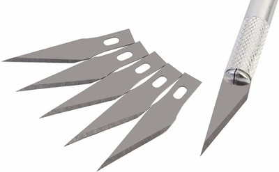 DiaCia Detail Pen Knife with 5 Interchangeable Sharp Blades for Carving & Mat Cutting