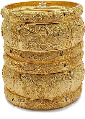 YouBella Alloy Gold-plated Bangle Set(Pack of 6)