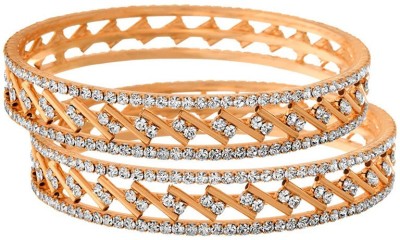 TAP Fashion Copper Diamond Gold-plated Bangle Set(Pack of 2)