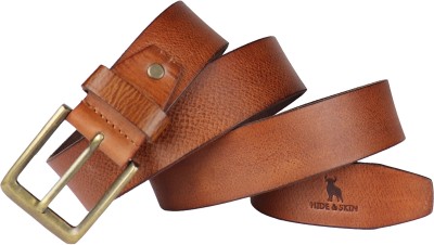 HIDE & SKIN Men Casual Tan, Black, Brown Genuine Leather Belt