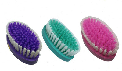 Ruchi Collection Plastic Cozy Twin Color Cloth Brush (Pink) Plastic Wet and Dry Brush(Multicolor, White, 3 Units)