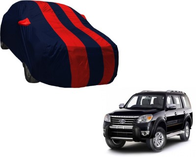 Amanzo Car Cover For Ford Endeavour (With Mirror Pockets)(Black, Red)