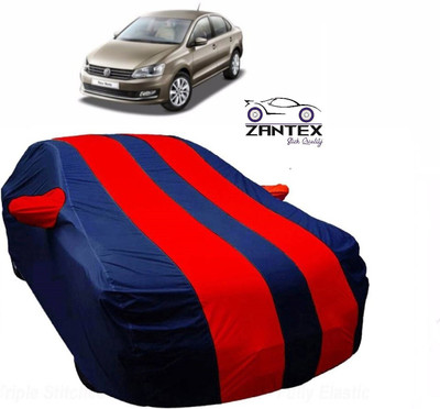 ZANTEX Car Cover For Volkswagen Vento (With Mirror Pockets)(Blue, Red)