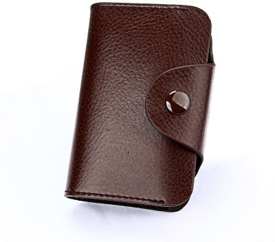 billionBAG Credit Card Holder Vintage .Leather Women Cardholder Business Card Case Buckle Card id Holders 15 Card Holder(Set of 1, Brown)