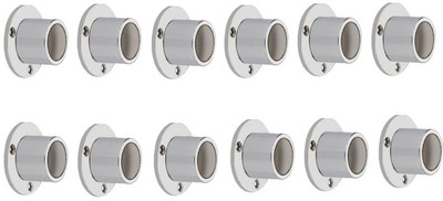 GROWNIX Silver Rod Rail Bracket Metal(Pack of 12)