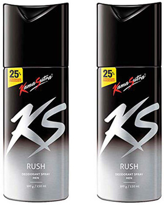 Kamasutra RUSH 150 ML 2PC SET Deodorant Spray  -  For Men(300 ml, Pack of 2)
