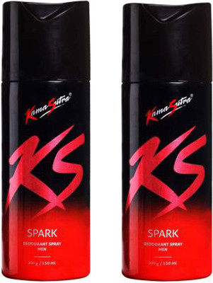 Kamasutra SPARK 150 ML 2PC SET Deodorant Spray  -  For Men(300 ml, Pack of 2)