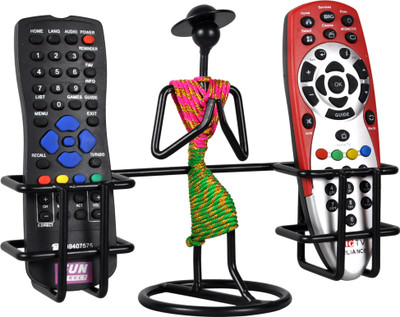 D&V ENGINEERING 2 Compartments Iron Remote control holder /stand /organizer(Black, Green, RED/PINK)