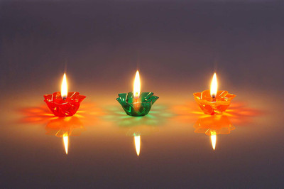 IMPECT.E Plastic (Pack of 12) Table Diya Set(Height: 1 inch)