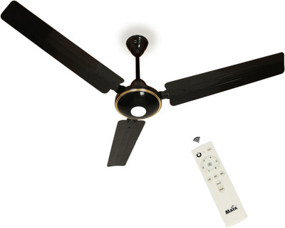 MAYA DC 12 V SUPPLY BLDC CEILING FAN WITH REMOTE 1200 mm 3 Blade Ceiling Fan(BLDC Motor with Remote | Black | Pack of 1)