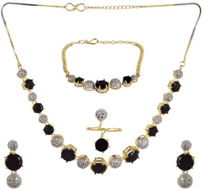 YouBella Alloy Gold-plated Gold, Black Jewellery Set(Pack of 1)