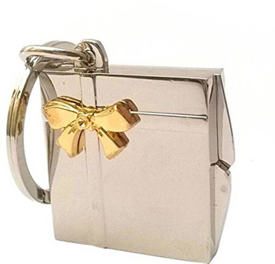 PA08Prise Book-Shape Double Photo Frame Key Chain, Material - Metal, Color - Silver Key Chain