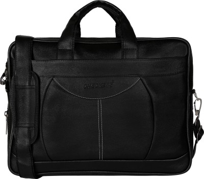 CHECKERS 15 inch Expandable Laptop Messenger Bag(Black, Brown, Tan)
