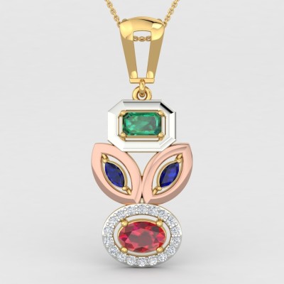 ShipJewel Trinkets hue Pendant-14KT Gold 14kt Diamond Yellow Gold Pendant