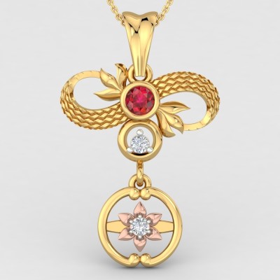 ShipJewel Crystal Weave Pendant-14KT Gold 14kt Diamond, Ruby Yellow Gold Pendant