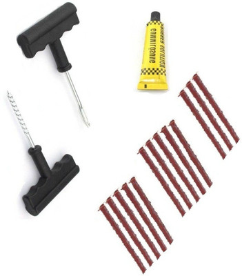 De AUTOCARE Universal Car & Bike 13 Rubber Strips Plugs Tubeless Flat Tyre Tubeless Tyre Puncture Repair Kit
