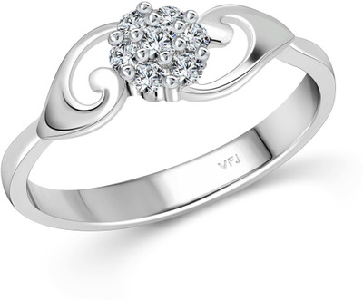 VIGHNAHARTA Simple but Awesome Alloy Cubic Zirconia Rhodium Plated Ring