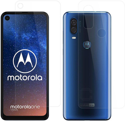 CASE CREATION Front and Back Screen Guard for Motorola Moto One Vision (2019)(Pack of 2)