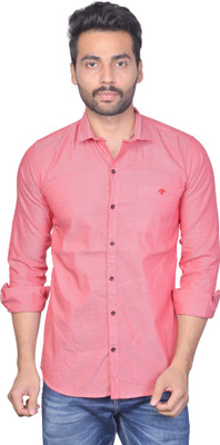 Cousin's Men Self Design Casual Red Shirt