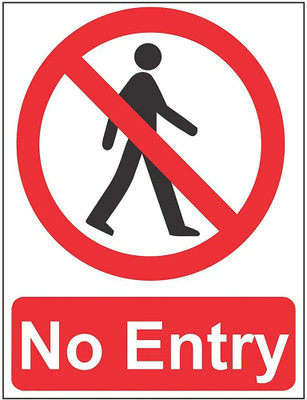 Asmi Collections 22 cm No Entry Sign Self Adhesive Sticker(Pack of 1)