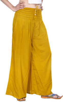 PURPURA Regular Fit Women Yellow Trousers