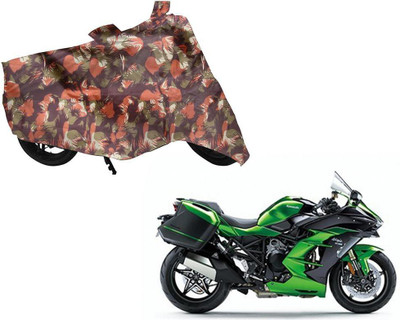Auto Kite Waterproof Two Wheeler Cover for Kawasaki(Ninja, Green, Orange)